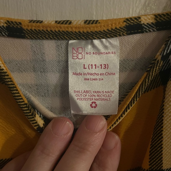 2000s Yellow Plaid Romper Skort Juniors 11/13 - Picture 3 of 3